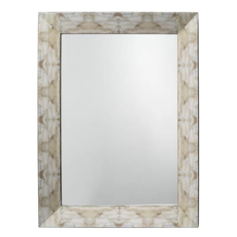 Fragment Lacquered Wood Vanity Mirror 48" x 36" Multi-Color