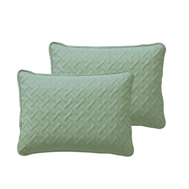 Nina Embossed Basketweave Quilt Set