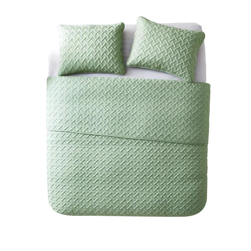 Nina Embossed Basketweave Quilt Set