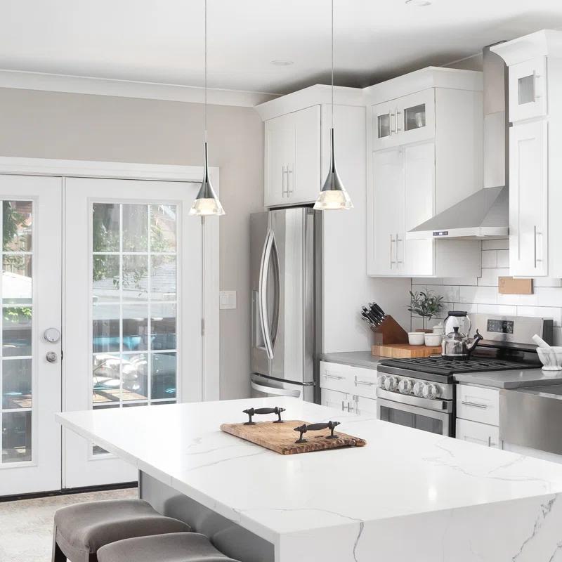 Amalfi 4.75-in Integrated LED Height Adjustable ETL Certified Pendant Light with Cone Shade