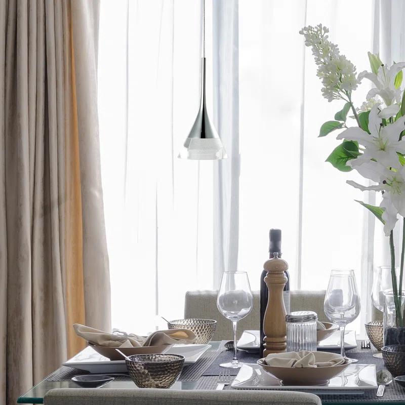 Amalfi 4.75-in Integrated LED Height Adjustable ETL Certified Pendant Light with Cone Shade