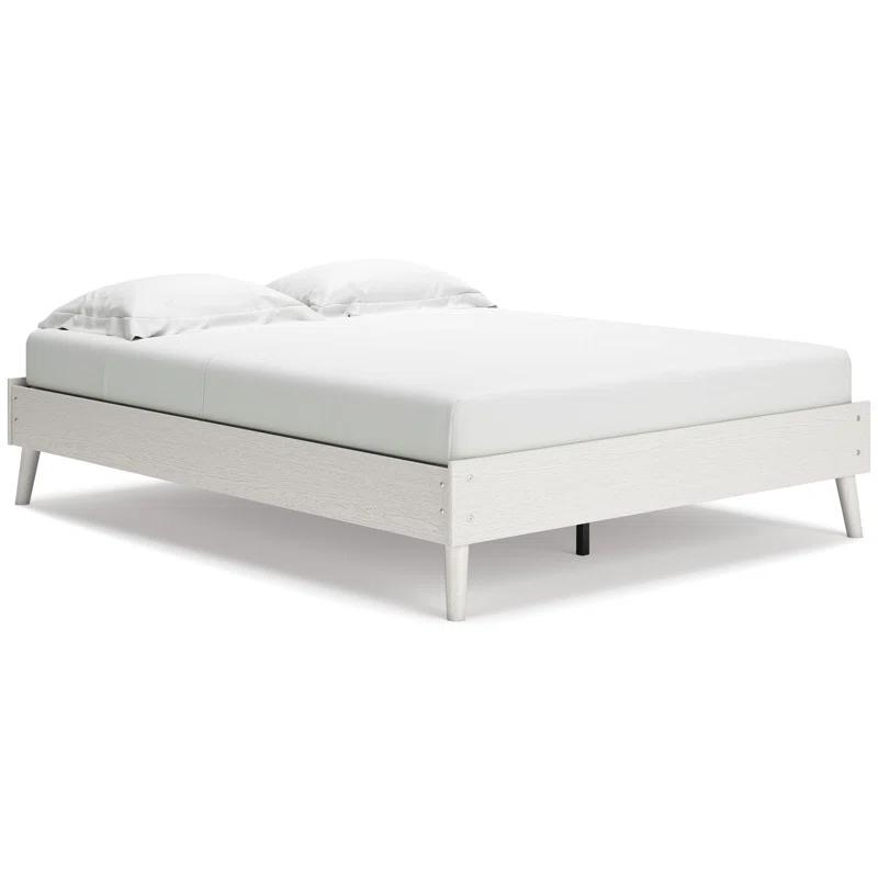 Aprilyn White Queen Platform Bed with Sleek Storage Drawer