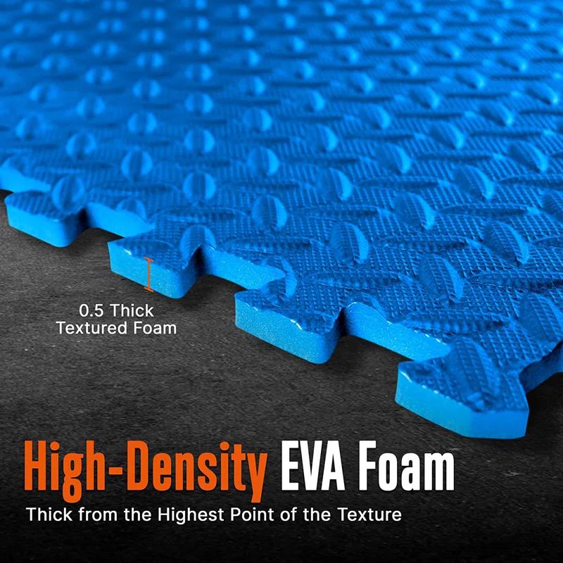 SereneLife Thick Puzzle Exercise Mat, EVA Foam Interlocking Tiles Protective Flooring for Gym Equipment and Cushion (Set of 6)