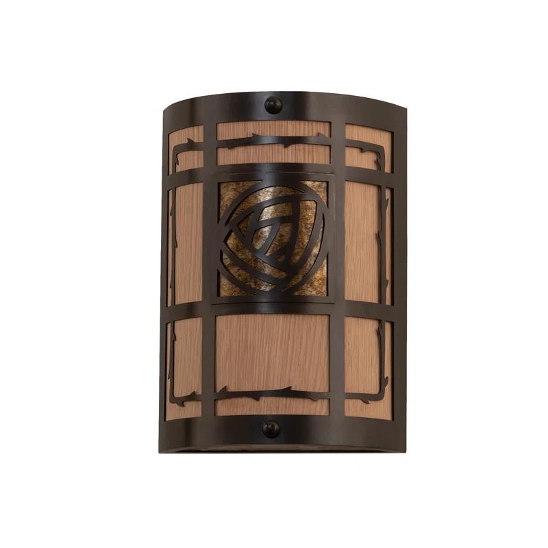 Rustic Lodge Solid Brass Flush Mounted Sconce
