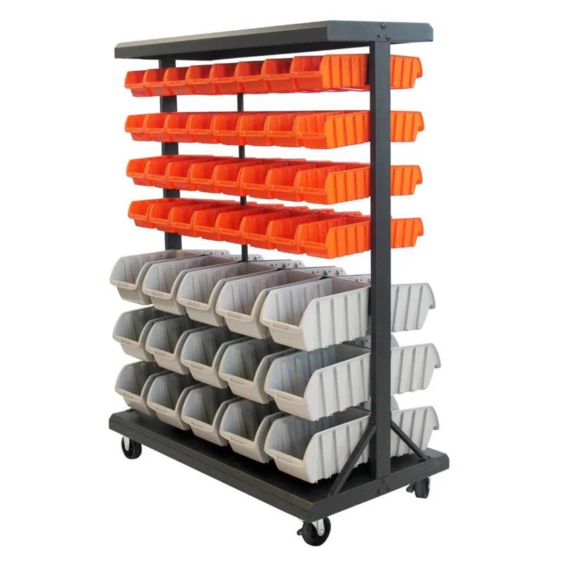 TRINITY Dual-Sided Mobile Bin Rack (35.5 in. W x 48.5 in. H x 19.75 in. D) & Reviews | Wayfair