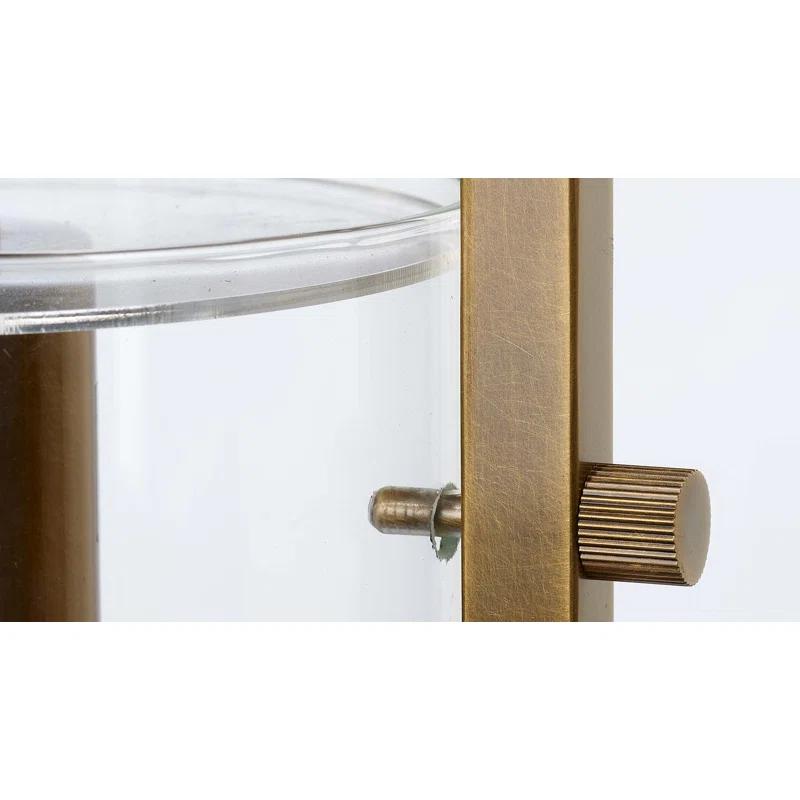 Sleek Antique Brass & Clear Glass Cylinder Pendant Light