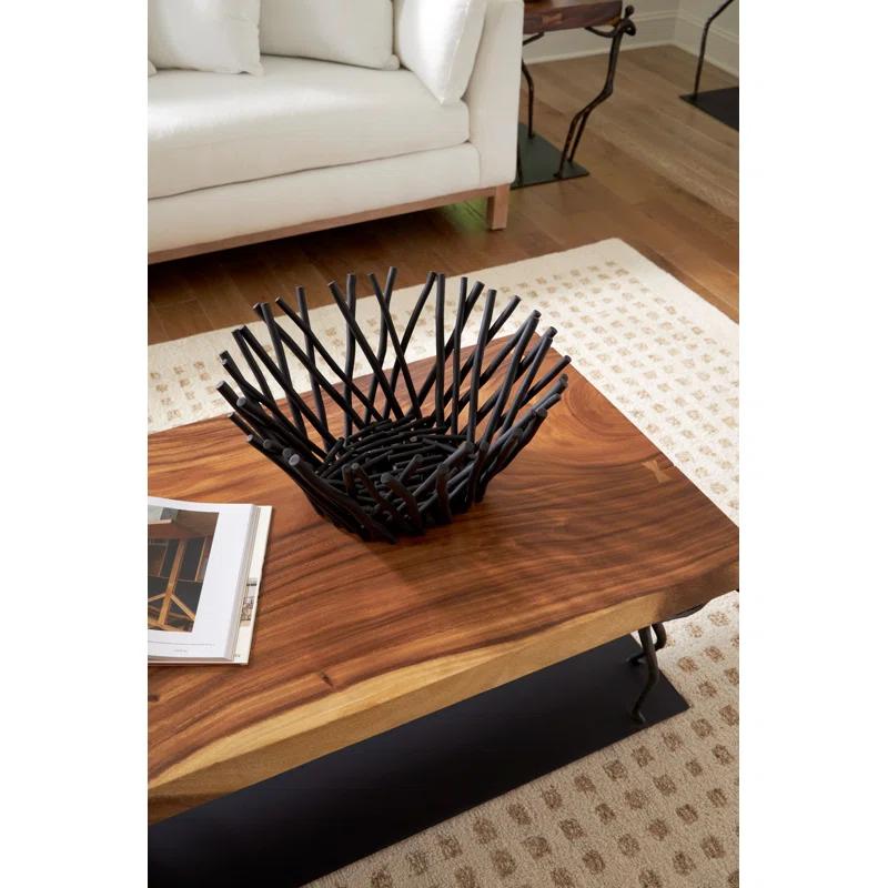 Atlas 55'' Brown and Black Transitional Rectangular Coffee Table