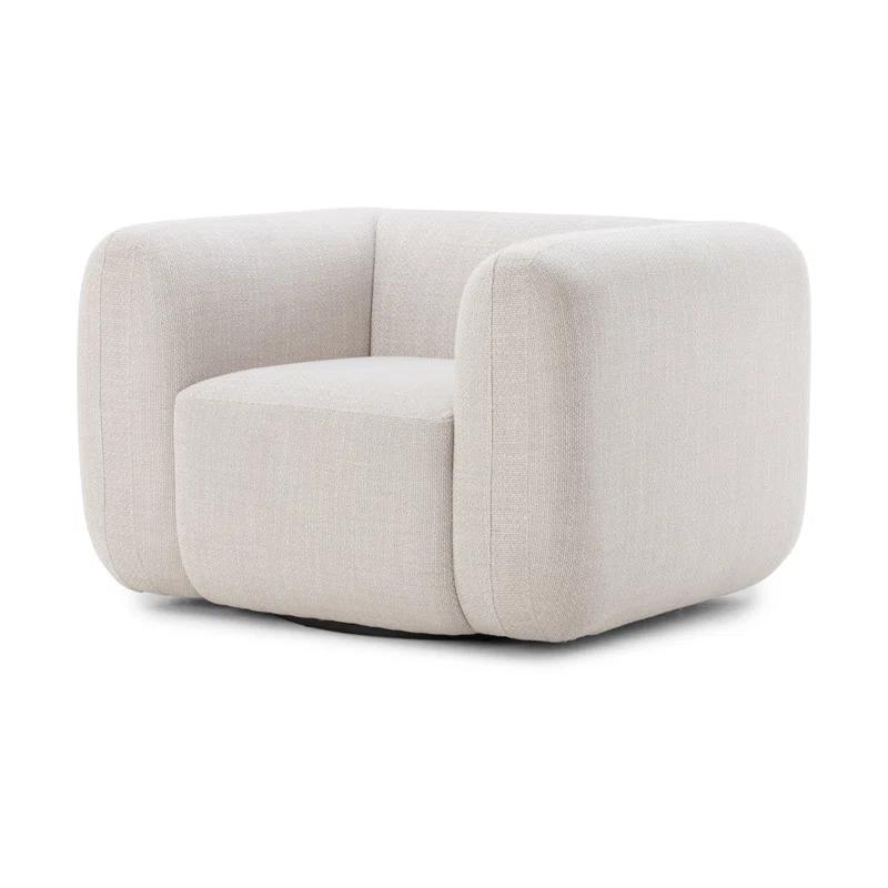 Nara 35.5'' Luxurious Brown Swivel Armchair with Soft Upholstery