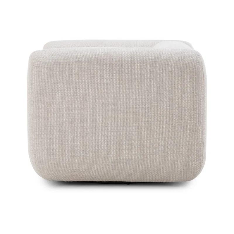 Nara 35.5'' Luxurious Brown Swivel Armchair with Soft Upholstery