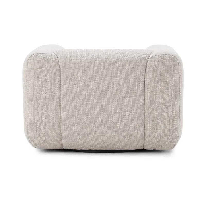 Nara 35.5'' Luxurious Brown Swivel Armchair with Soft Upholstery