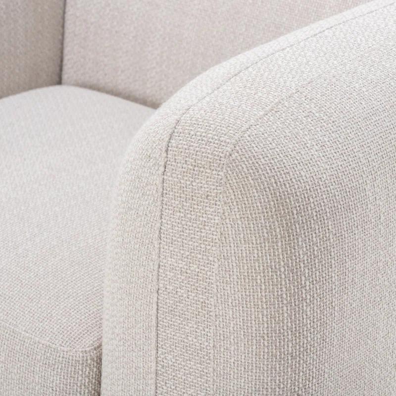 Nara 35.5'' Luxurious Brown Swivel Armchair with Soft Upholstery