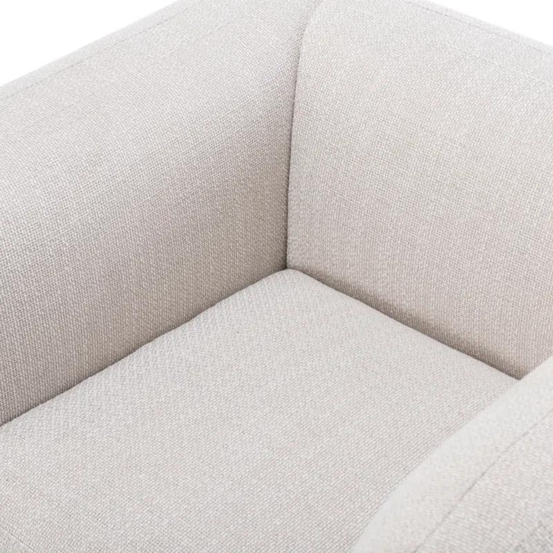 Nara 35.5'' Luxurious Brown Swivel Armchair with Soft Upholstery