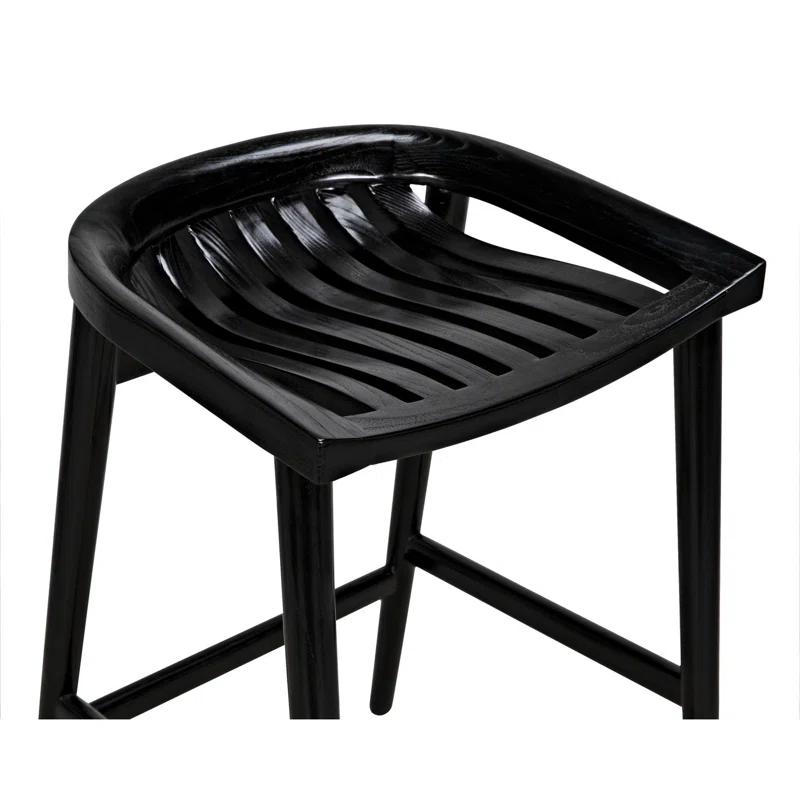 Ronald Charcoal Black 25.5'' Solid Wood Counter Stool