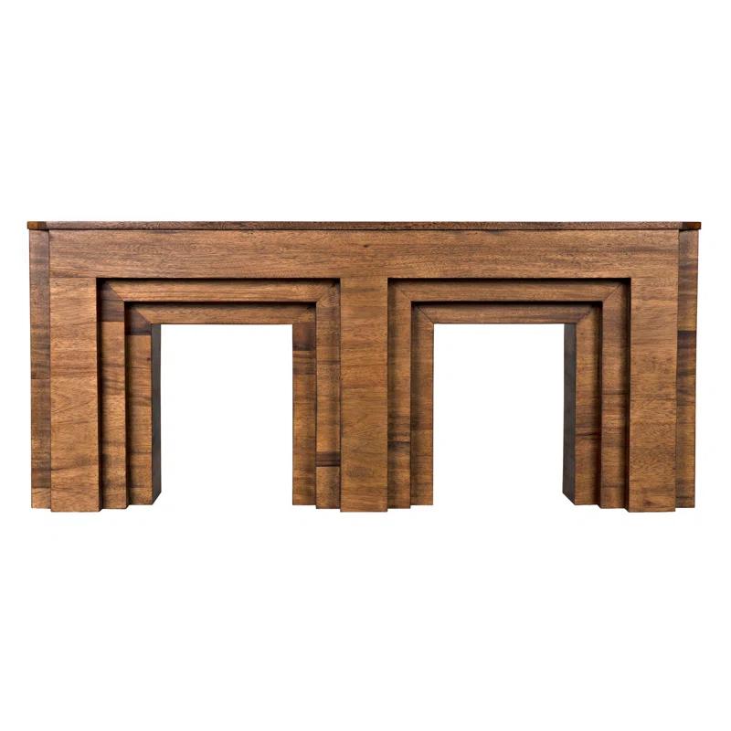 Arc 70" Dark Walnut Solid Wood & Metal Console Table