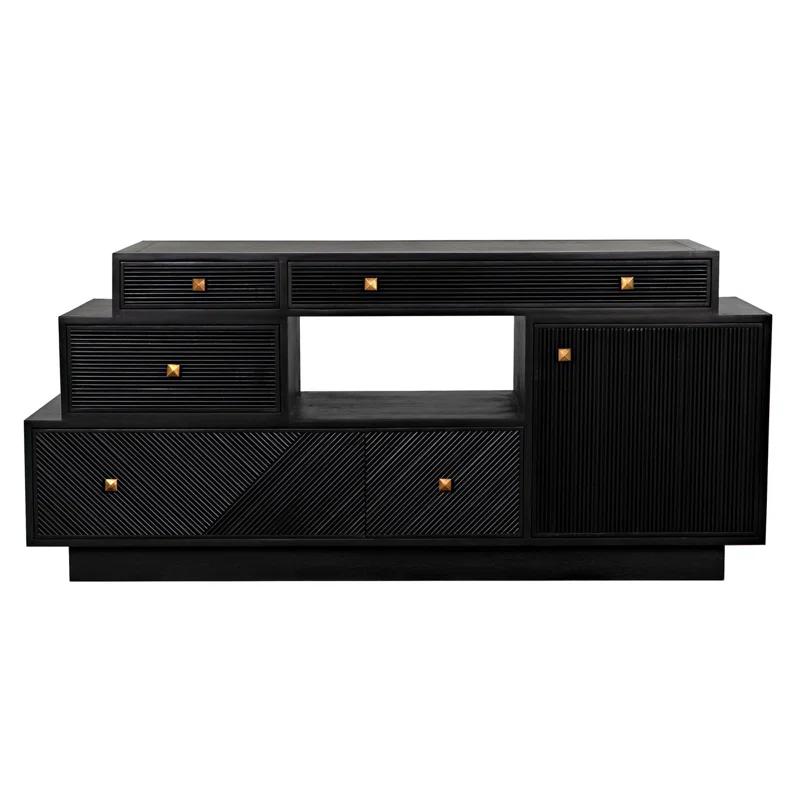 Elegant Medici Charcoal Mahogany 70'' Solid Wood Sideboard