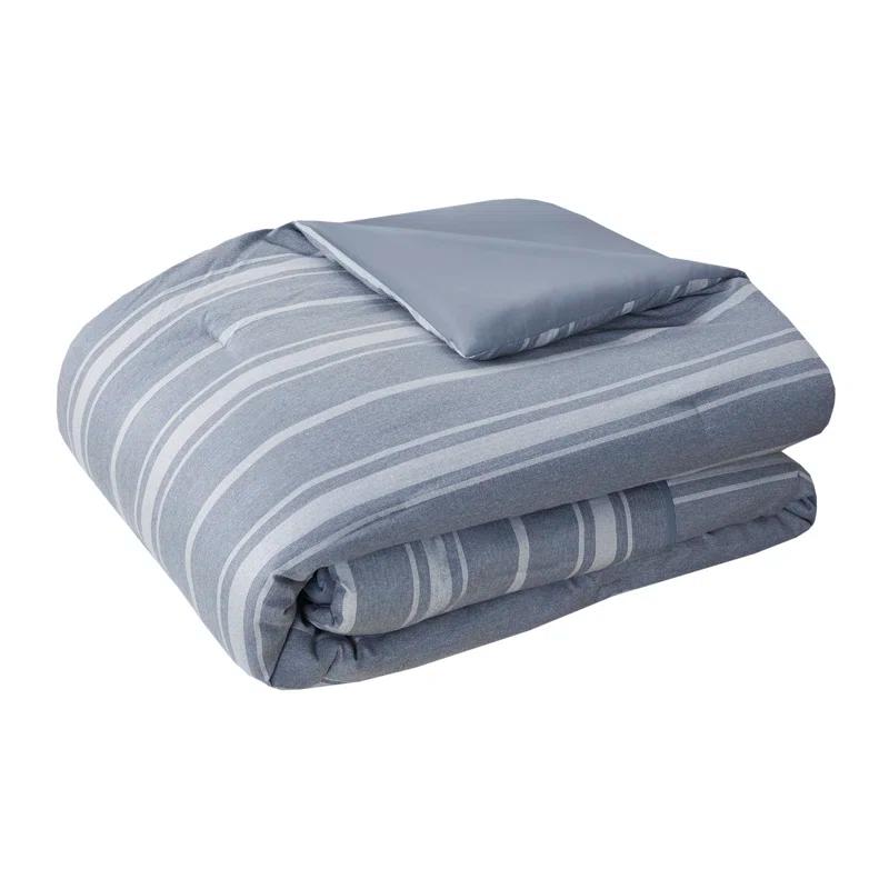Kent 3 Piece Striped Herringbone Oversized Comforter Set