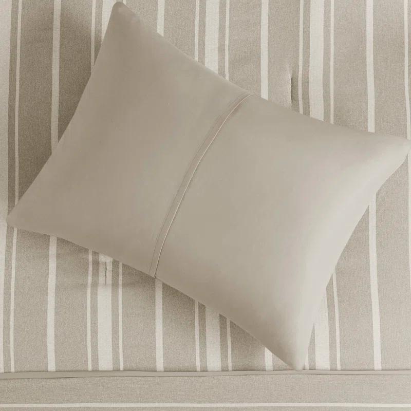 Kent 3 Piece Striped Herringbone Oversized Comforter Set