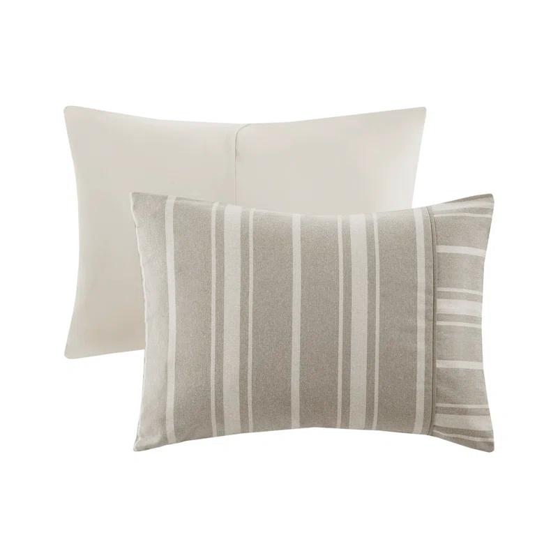 Kent 3 Piece Striped Herringbone Oversized Comforter Set