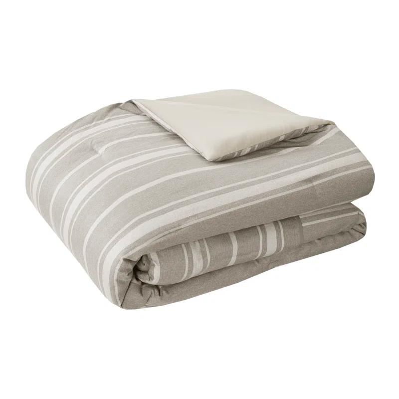 Kent 3 Piece Striped Herringbone Oversized Comforter Set