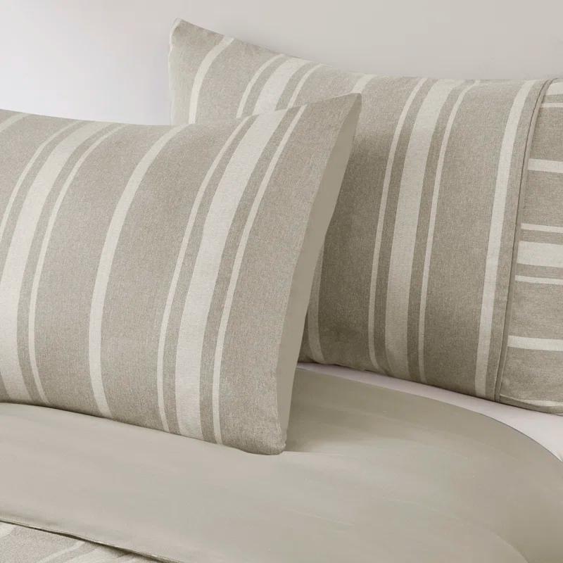 Kent 3 Piece Striped Herringbone Oversized Comforter Set