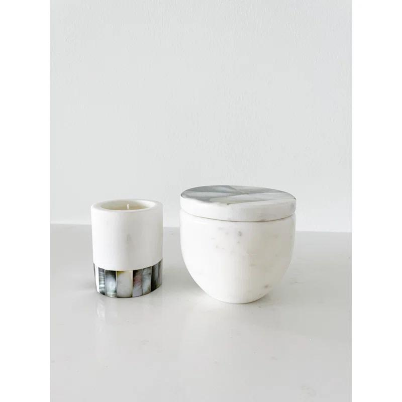 Anaya Mother Of Pearl Marble Lavender Scented Votive Candle