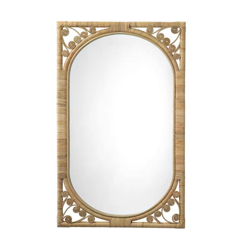 Primrose Handcrafted Rattan Rectangular Wall Mirror