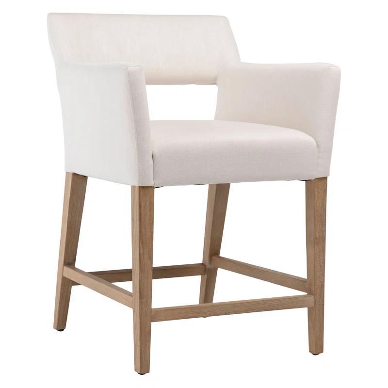 Joseph Brushed Brown Oak Wood Counter Stool