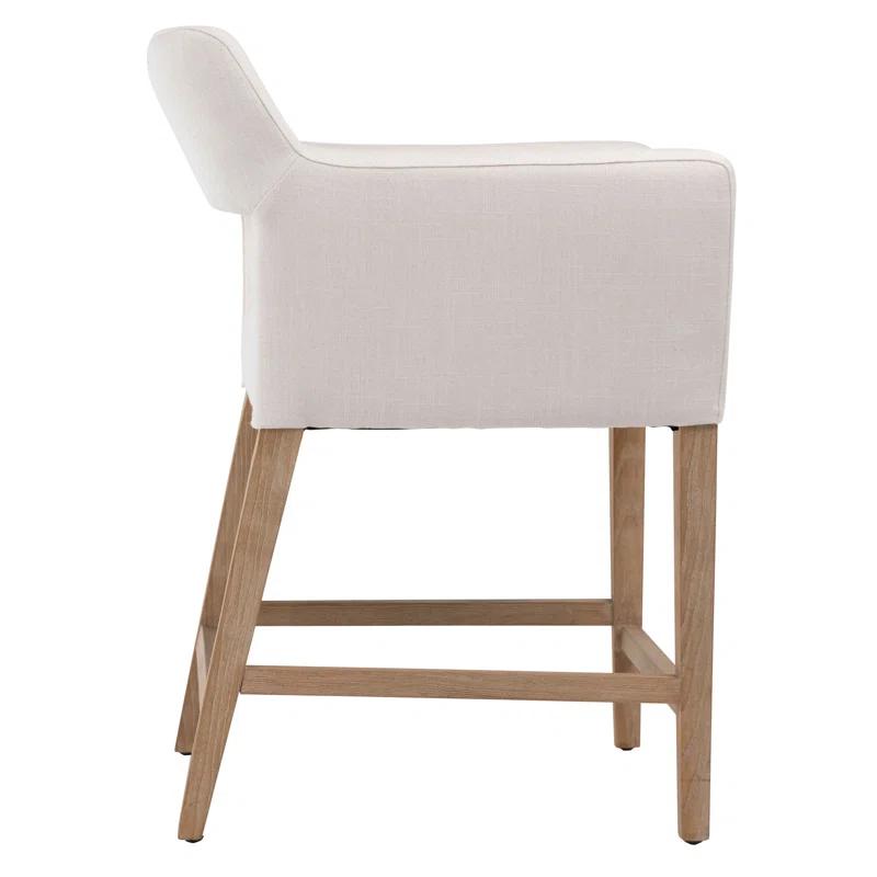 Joseph Brushed Brown Oak Wood Counter Stool