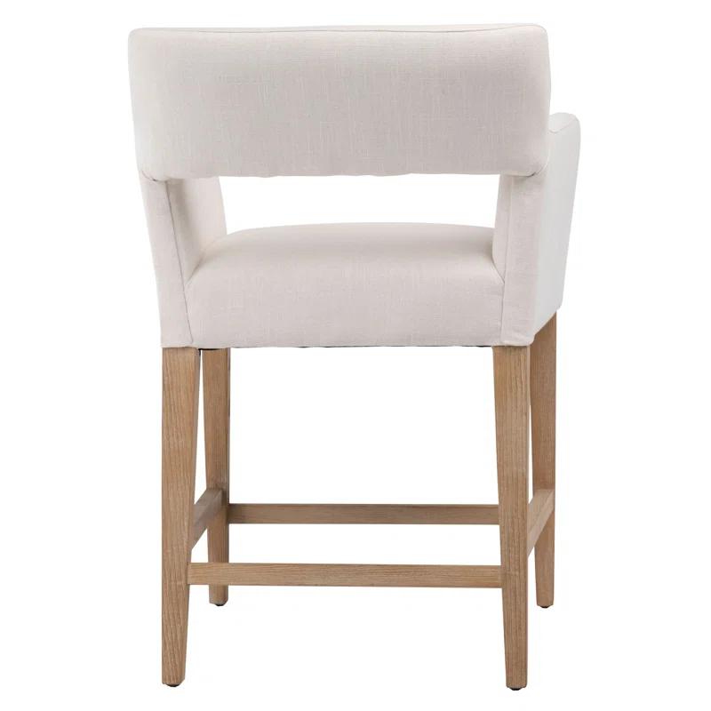 Joseph Brushed Brown Oak Wood Counter Stool