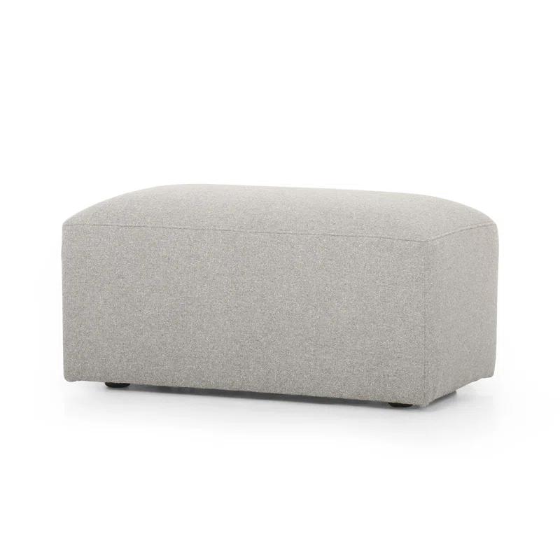 Brylee Silver Performance Fabric Rectangle Ottoman