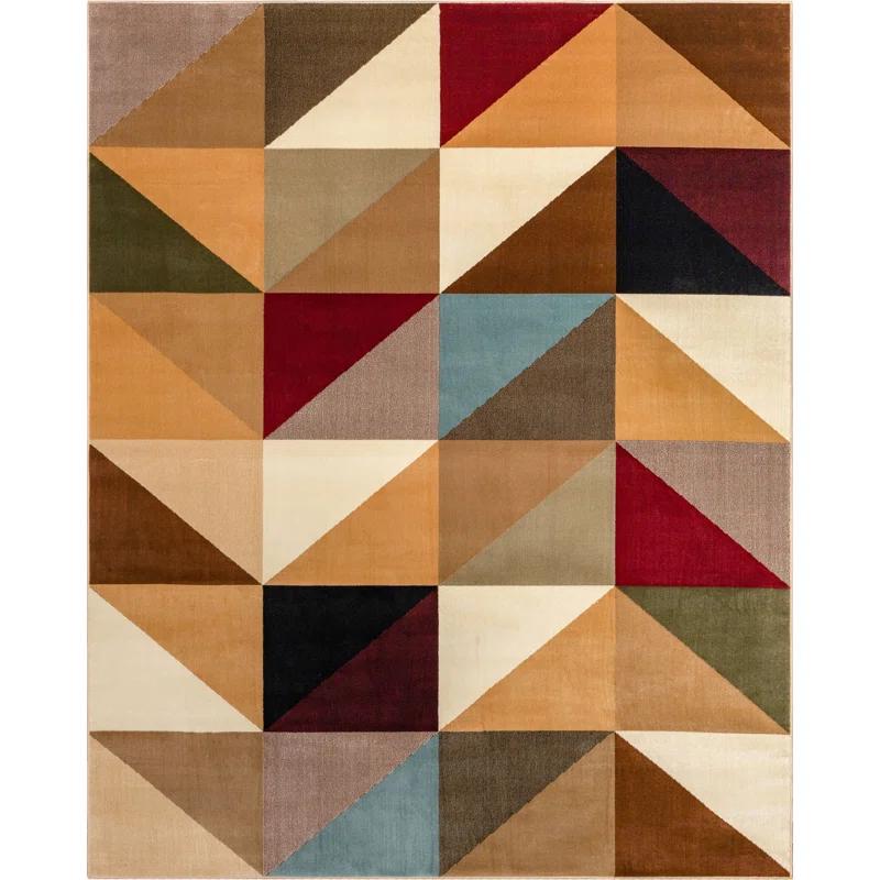 Ivory Geometric 8' x 10' Stain-Resistant Area Rug