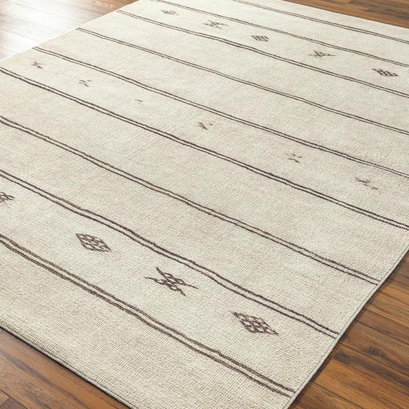 Modern Striped Gray Synthetic 5'3" x 7' Area Rug