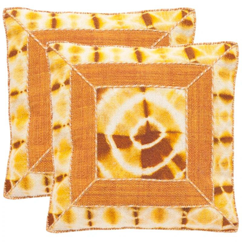 Safavieh Dip Dye Embroidered Feather Throw Pillow (Set of 2)