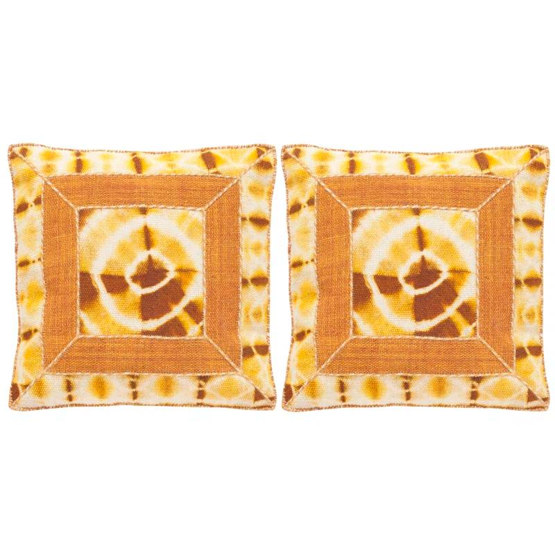 Safavieh Dip Dye Embroidered Feather Throw Pillow (Set of 2)
