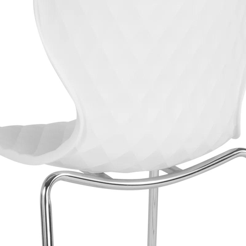 Lowell Modern Quilted White Metal Stackable Side Chair