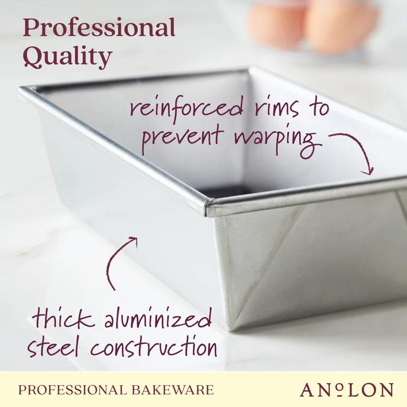 Anolon Pro-Bake Bakeware Aluminized Steel Baking Pan Set, 6-Piece, Silver