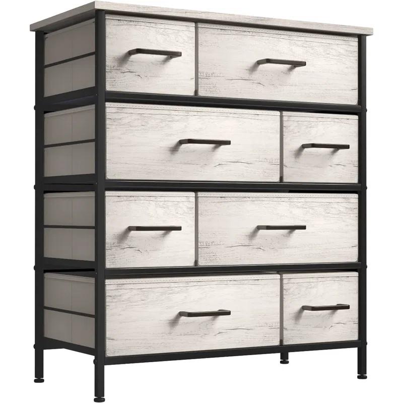 Sorbus Sorbus 8 Drawers Dresser with Steel Frame and Wood Top in Rustic