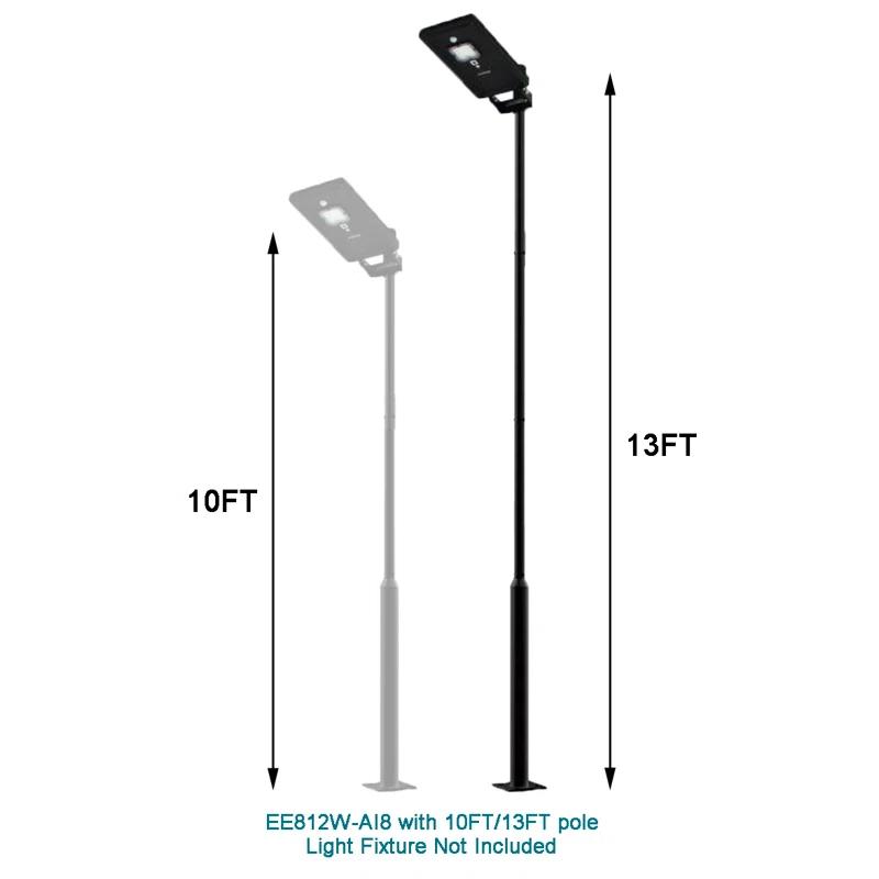 2.5 in - 3 in. up to 13 ft. Black Outdoor Universal Metal Light Post Pole w/ Metal Rebar Cage