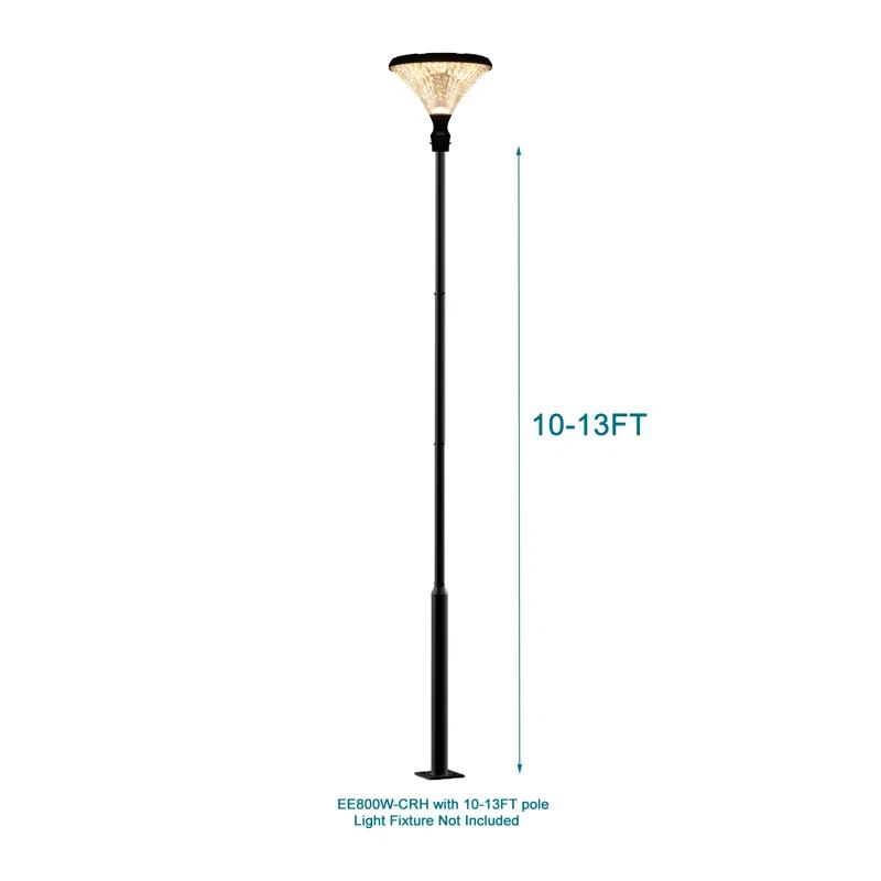 2.5 in - 3 in. up to 13 ft. Black Outdoor Universal Metal Light Post Pole w/ Metal Rebar Cage