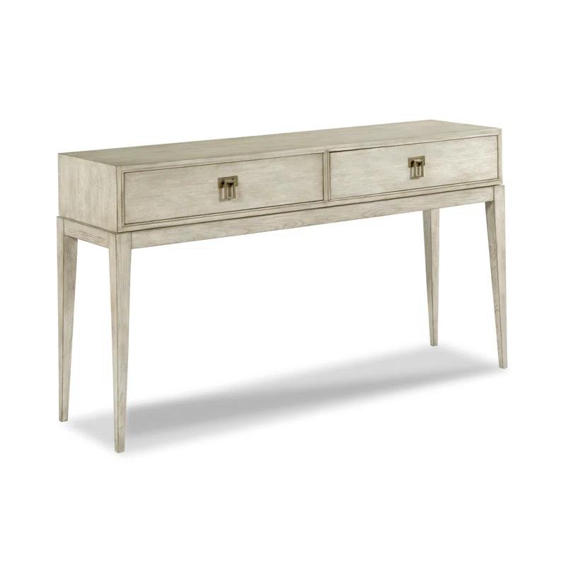 Luna Ash Veneer 60" Console Table with Brass Pulls
