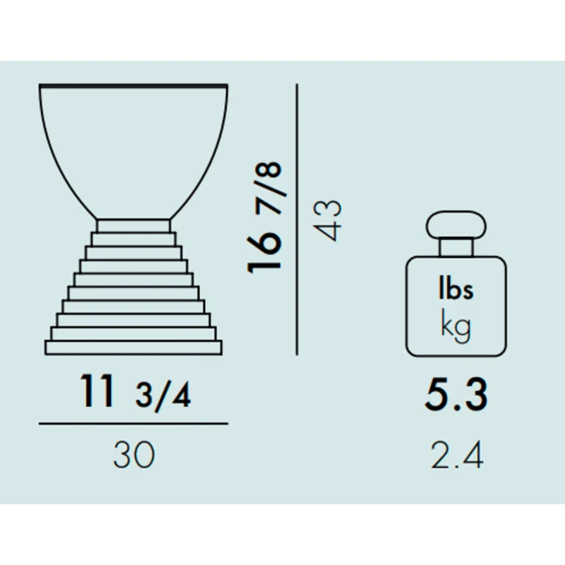 White Polypropylene Hourglass Stool with Ribbed Base