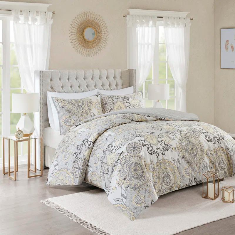Madison Park Isla 3 Piece Reversible Cotton Floral Duvet Set