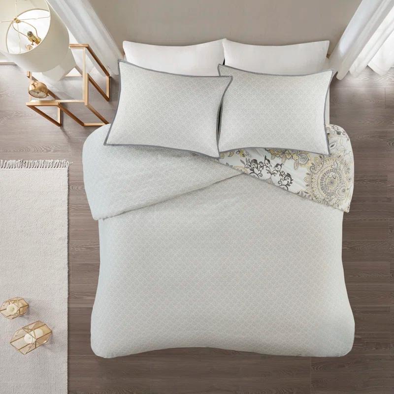 Madison Park Isla 3 Piece Reversible Cotton Floral Duvet Set