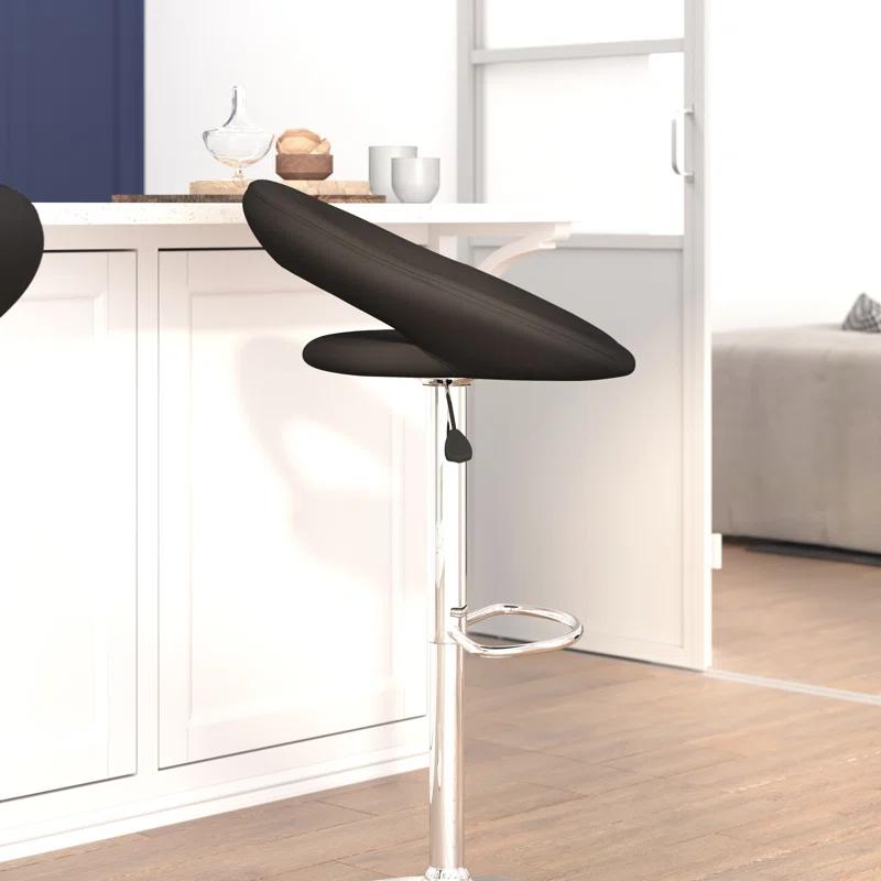 Flash Furniture Contemporary Vinyl Rounded Orbit-Style Back Adjustable Height Barstool with Chrome Base