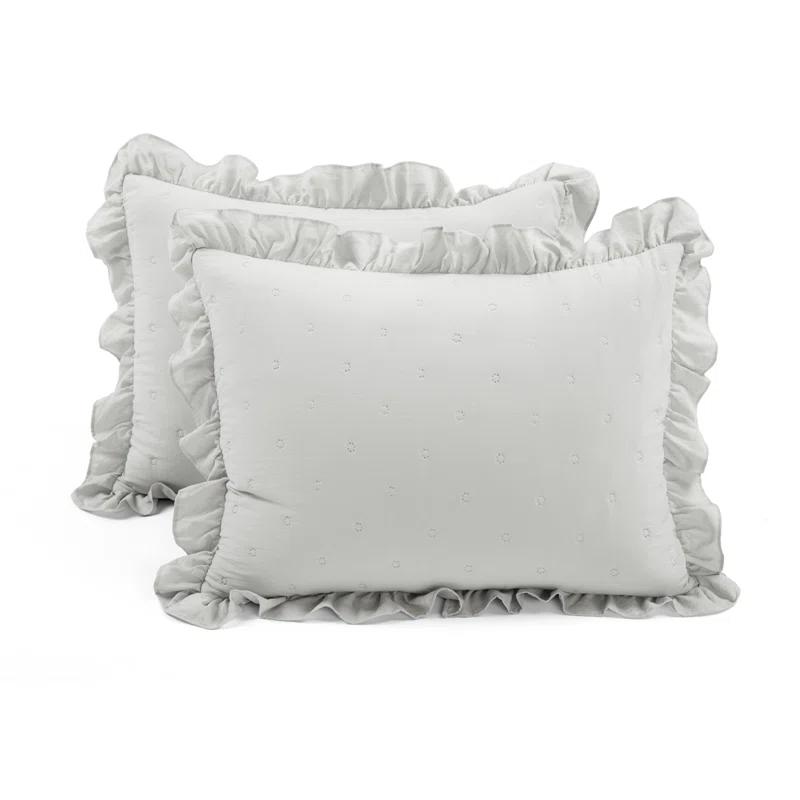 Lush Decor Reyna Ruffle Microfiber Reversible 3 Piece Quilt Set (Set of 3)