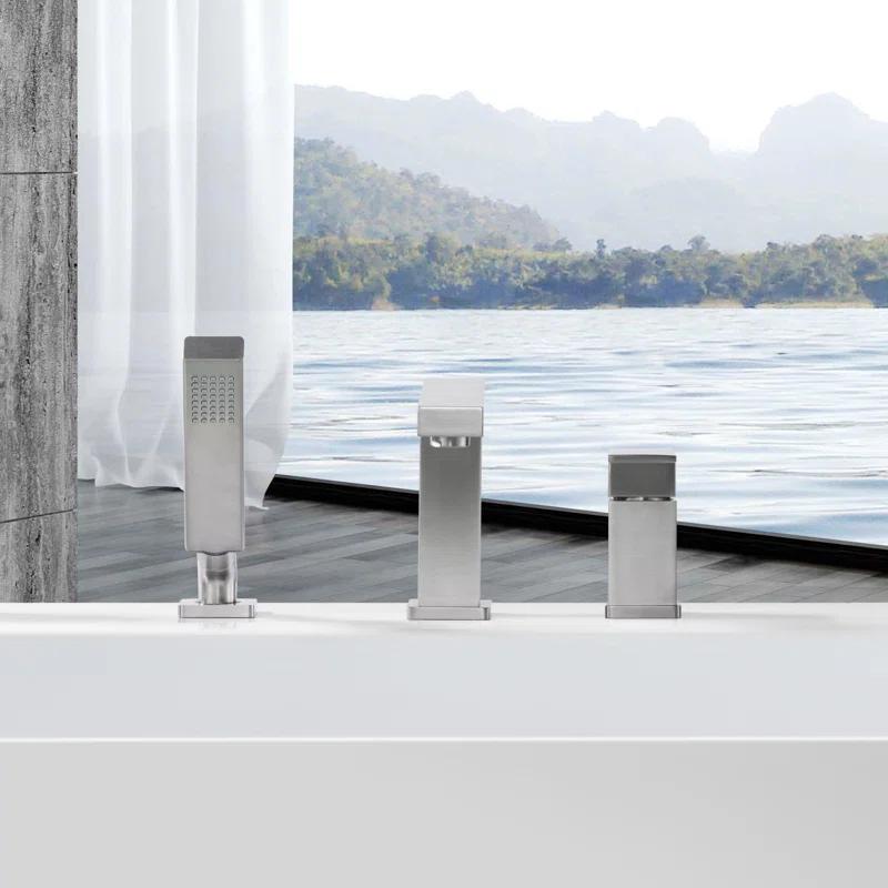 Ultra Faucets Rift 1 Handle Bathroom Roman Tub Faucet UF65843