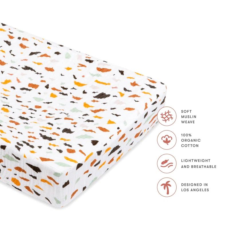 babyletto Terrazzo Quilted Muslin Changing Pad Cover