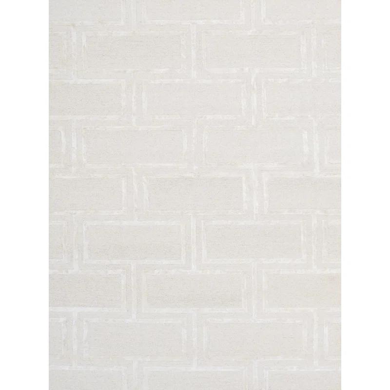 Hand-Tufted Bamboo Silk & Wool Ivory Area Rug