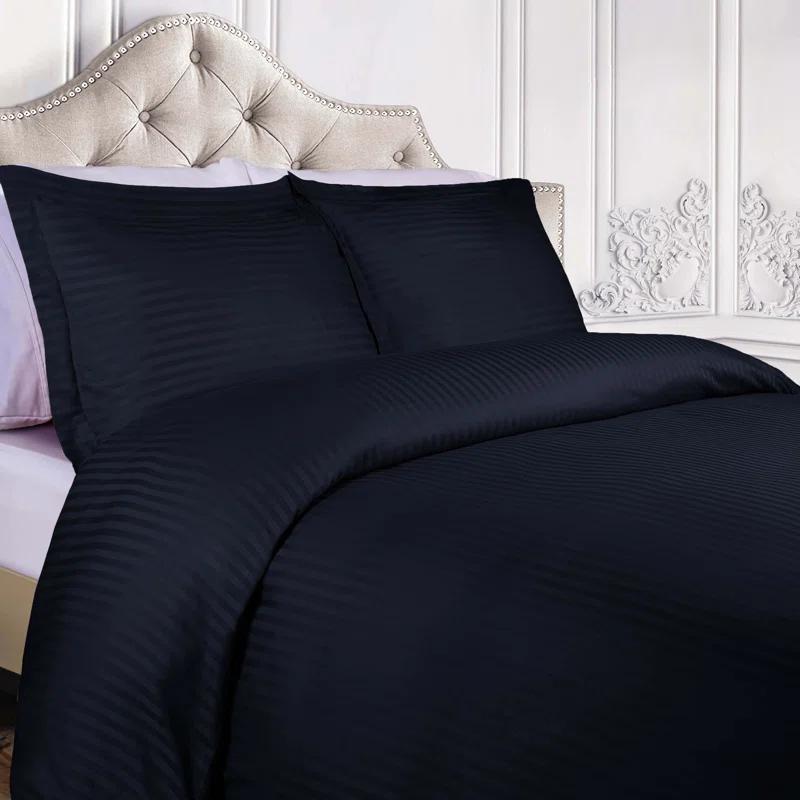 Superior 300 Thread Count Duvet Cover Set, Navy Blue, King/ California King