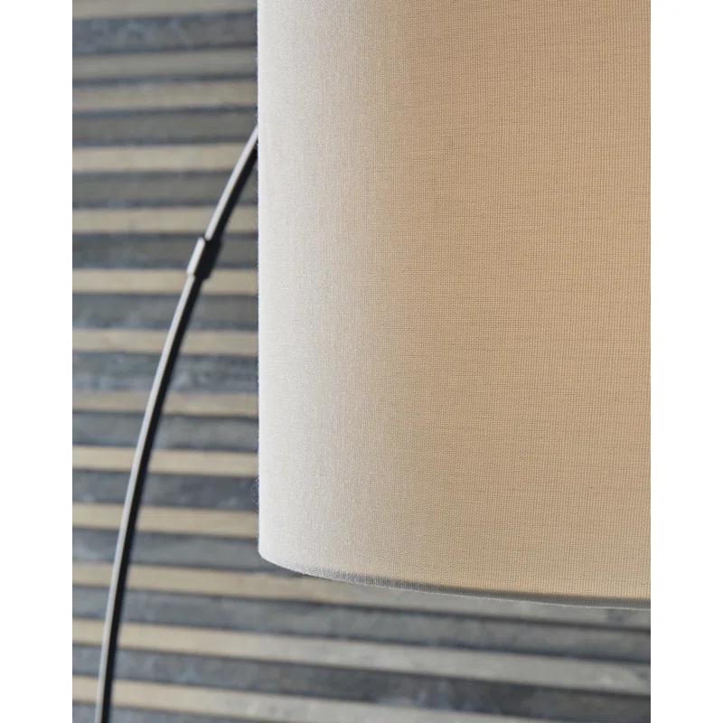 Veergate Black and White Contemporary Arc Floor Lamp